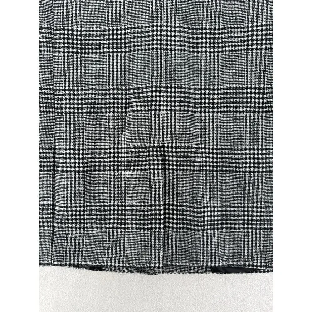 Nordstrom Open Edit Mens Glen Plaid Coat Black White Check Overcoat Large NWOT - Picture 9 of 11